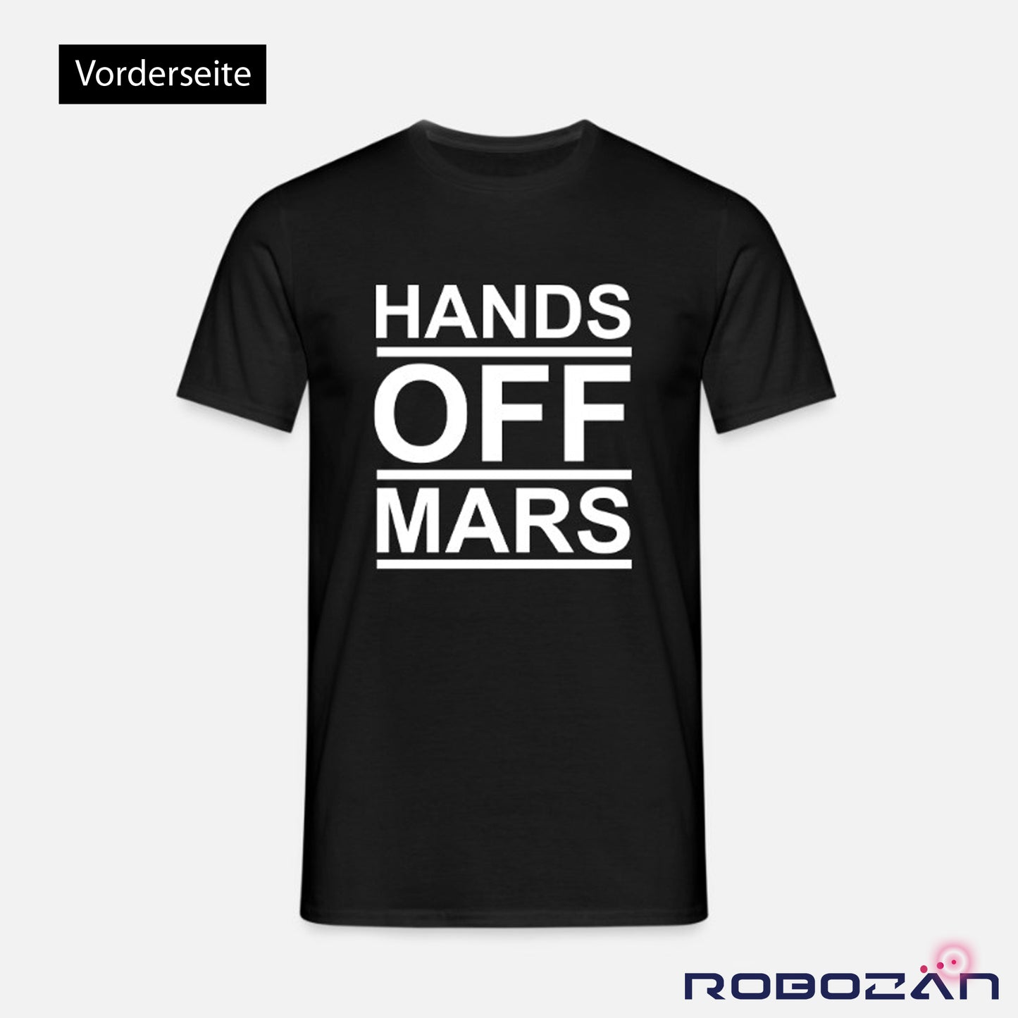 T-Shirt "Hands off Mars" Schwarz/Weiß